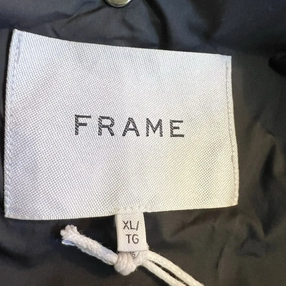 Frame Sherpa & Tech Taffeta Anorak Coat Jacket Black & White Women’s XL NWT